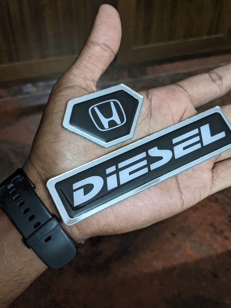 BIG FLAG BFRC 3D Gel Finish Car Fuel Badge - Black - Diesel - Sticker Universal for Specific Brand (FBBDVAR) (H0NDA) - Image 1