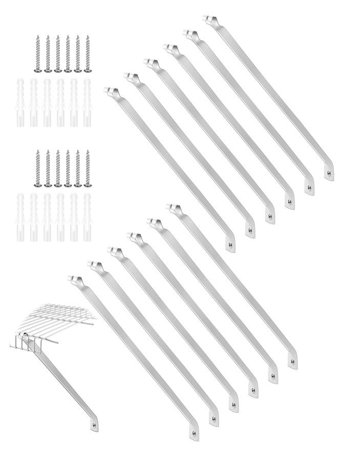 Innconee 12 Pcs 16Inch Support Brackets for Wire Shelving Wire Shelf Brackets Closet Shelf Brackets with Anchors and Pins for Installation Wire Shelving Support Brackets for Support Closet Wire - Image 1
