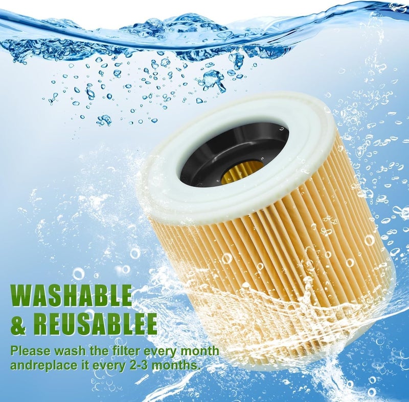 خرطوشة فلتر المكنسة الكهربائية نيوينتور المتوافقة مع مكانس كارتشر WD2 WD3P WD 2200 SE 4001 الرطبة والجافة - Image 4