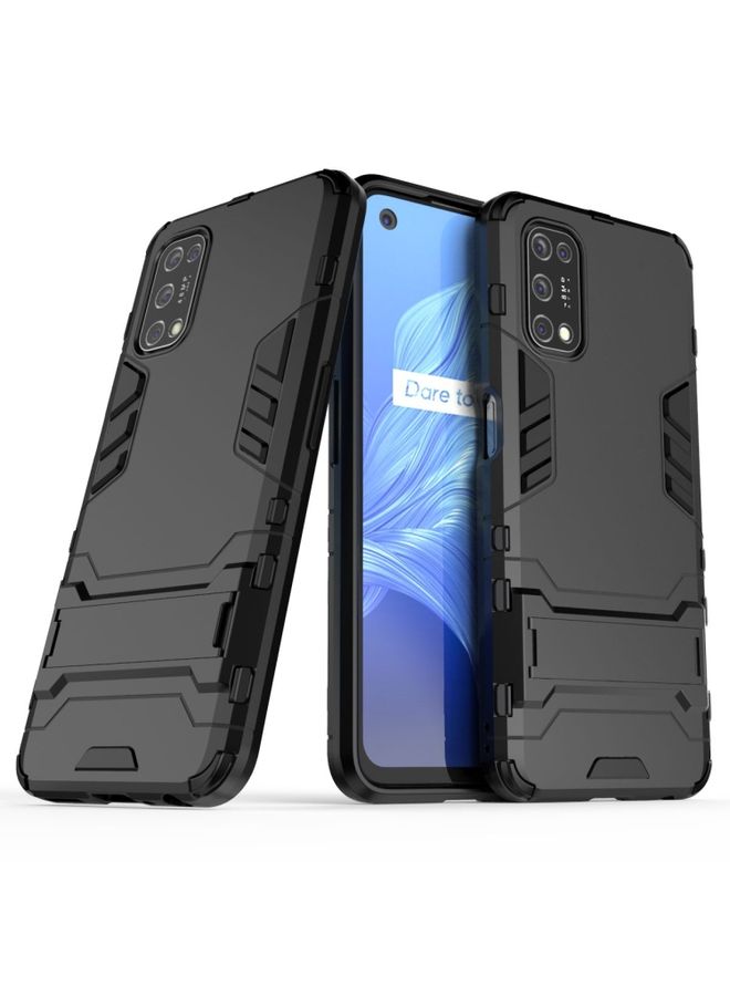 HuHa Case Cover For Realme V5 5G PC + TPU Shockproof Protective Case with Invisible Holder Black