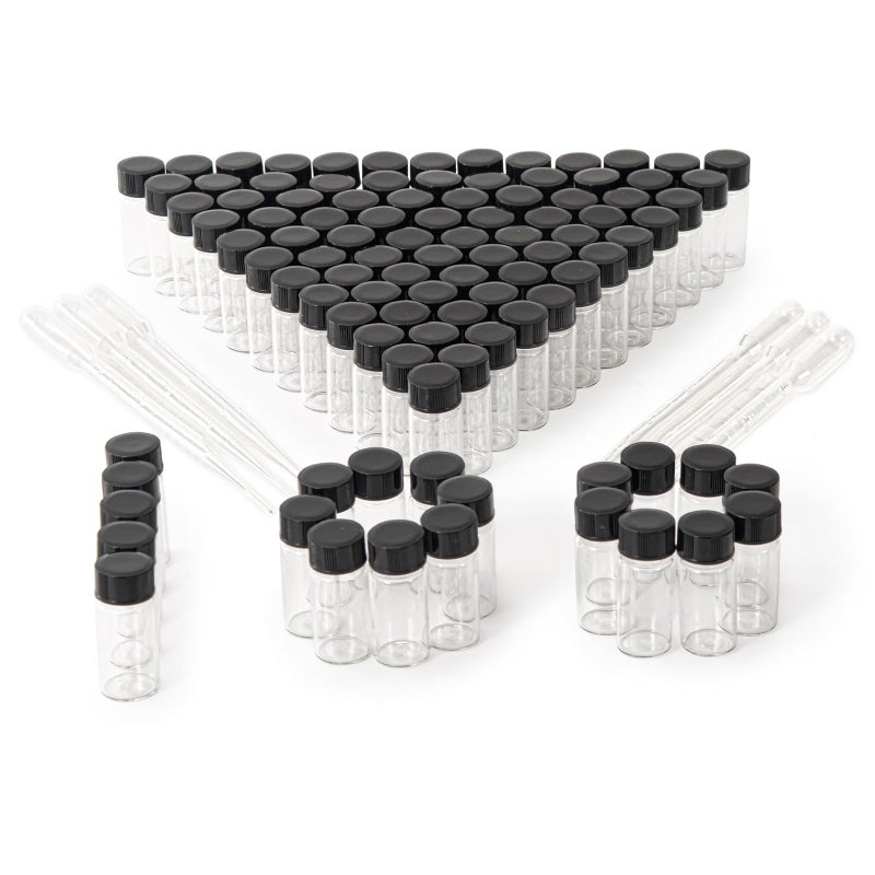 BKMAMLAB 5ml Clear Small Glass Vials 100pcs with Screw Caps(100pcs) - Image 1