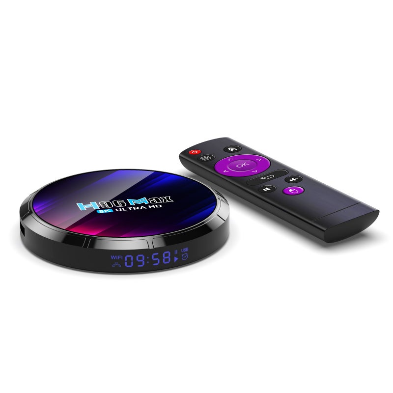 صندوق تلفزيون ذكي H96Max بنظام Android 13.0 مشغل وسائل إعلامي رباعي النواة UHD 4K RK3528 فك تشفير 8K H.265 HDR10+ واي فاي6 2.4 جيجا/5 جيجا بلوتوث5.0 ذاكرة 4 جيجا رام + 64 جيجا مع شاشة LED ودوارة التحكم - Image 4