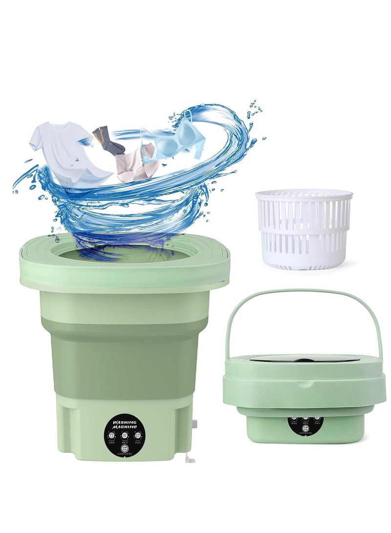 SYOSI Portable Mini Washing Machine, 8L Large Capacity Suitable for Washing Baby Clothes, Underwear, Socks, Portable Washer Machine for Apartments, Dormitories, RV and More Green  - Image 1