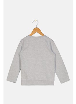 Disney Kids  Girl Crew Neck Long Sleeves Graphic Print Sweatshirt, Grey  - Image 2