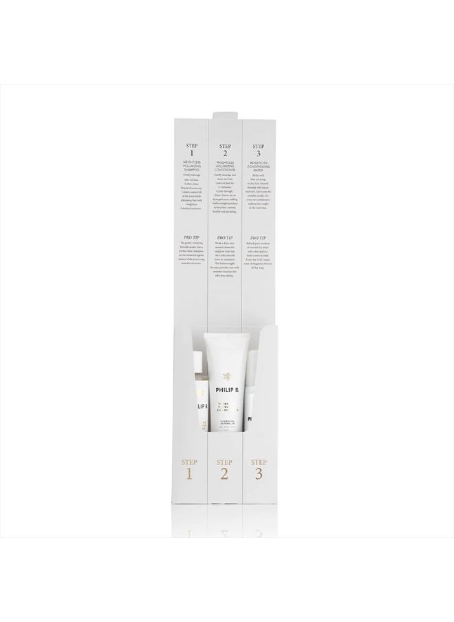 PHILIP B - . Weightless Volumizing Collection Full Size Kit - Includes Weightless Volumizing Shampoo & Conditioner and Weightless Conditioning Water - Image 1
