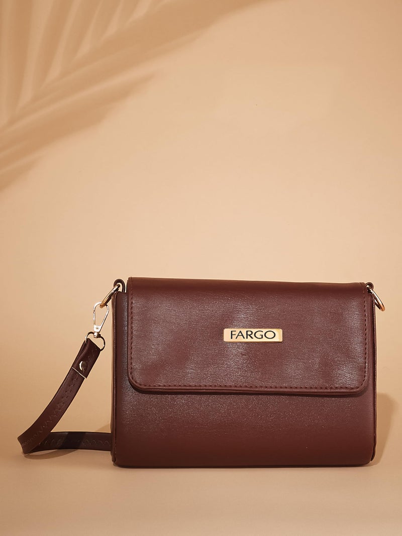Fargo PU Women's Sling Bag Shoulder Bag For Women (Brown) - Image 3