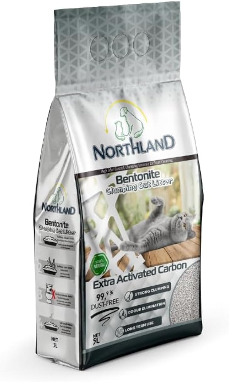 Northland Bentonite Clumping Cat Litter with Extra Activated Carbon - 5L - Image 1