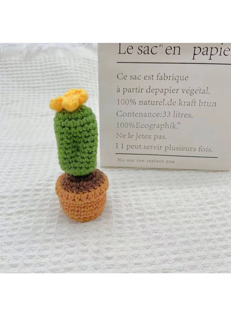 Generic diy hand-woven mini potted flower rose crochet homemade Tulip office decoration wool finished product L single basin finished product 