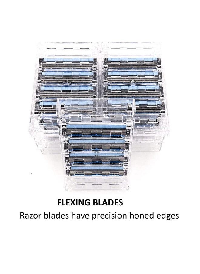 taconic shave 40 Triple Razor Blade Cartridges Compatible With Gillette Sensor Sensor Excel Sensor 3 Sensor 2 & Personna Triflexx Razor Handles Flexing Blades Adjust To Your Skin  - Image 4