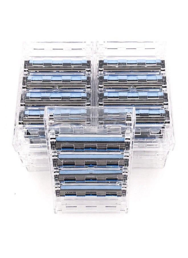 taconic shave 40 Triple Razor Blade Cartridges Compatible With Gillette Sensor Sensor Excel Sensor 3 Sensor 2 & Personna Triflexx Razor Handles Flexing Blades Adjust To Your Skin  - Image 2