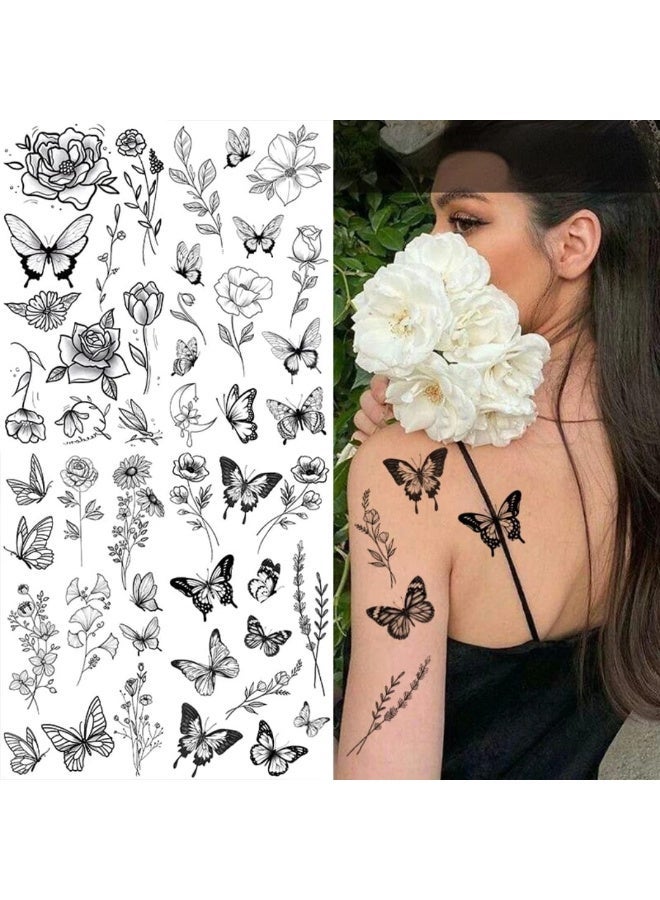 ملصقات تاتو 10كارت مؤقتة ثلاثية الأبعاد كبيرة الحجم للنساء - Image 1
