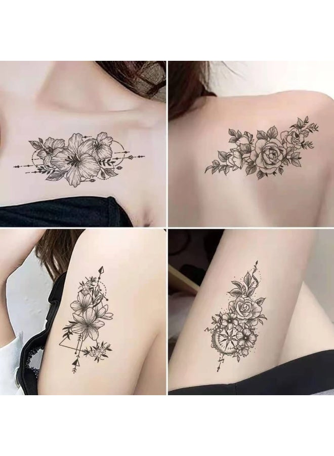 ملصقات تاتو 10كارت مؤقتة ثلاثية الأبعاد كبيرة الحجم للنساء - Image 2
