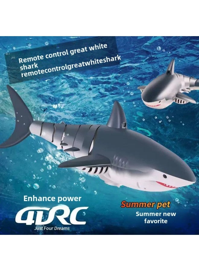قارب التحكم عن بعد، سمك القرش، جهاز التحكم عن بعد، يلعب في الماء، كاميرا مقاومة للماء، قابلة لإعادة الشحن، قارب غواصة عالي السرعة للتحكم عن بعد، لعبة للأطفال - اللون: مقاوم للماء بالكامل - بدون كاميرا محاكاة موكب + إضاءة + رذاذ الماء - المواصفات: أربع بطاريات فاخرة بما في ذلك أربع مجموعات من البطاريات + كابل شحن + هدايا - Image 2