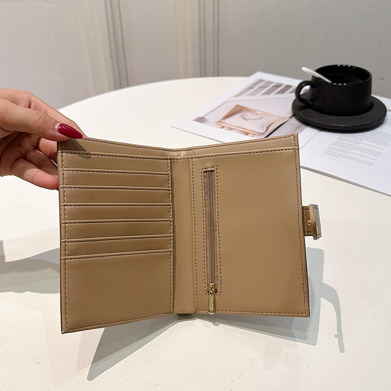 Multifunctional Solid Color PU Leather Wallet, RFID Blocking Design Portable Daily Storage Purse for Cards Cash Coin Business Use - Image 3