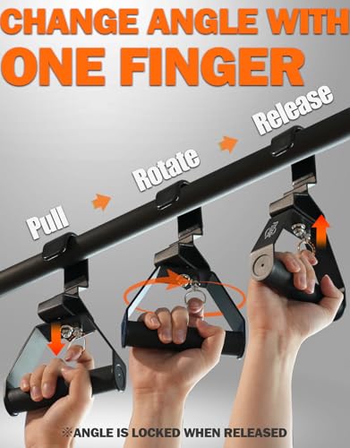 Fitarc Neutral Grip Pull Up Handles, Wrist Shoulder Elbow Friendly, 12 Angle Adjustable Lat Pulldown Handle Rowing Grips, 2Pcs, Patented - Image 3