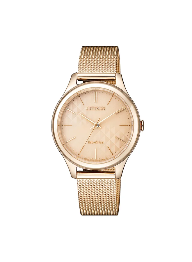CITIZEN Women's Analog Round Shape Stainless Steel Wrist Watch EM0503-83X - 32 Mm
