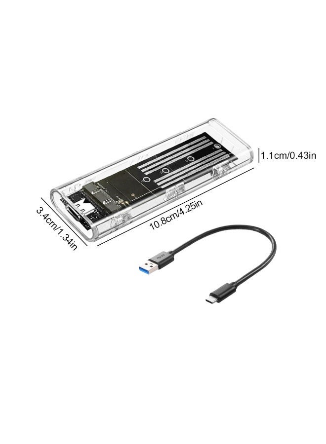 حافظة SSD خارجية شفافة M.2 NGFF SATA Type C USB 3.1 SSD بسرعة 10 جيجابت في الثانية محول SSD خارجي لـ 2230 2242 2260 2280 - Image 2