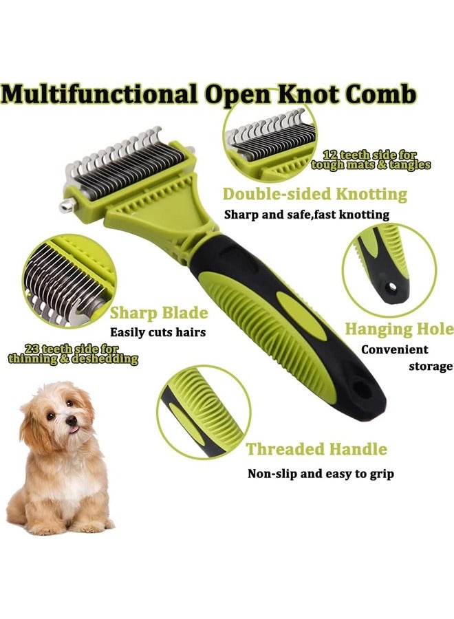 Pet Dog and Cat Grooming Brush, Professional Double Comb Brush anti-Knot Comb Combing Tool Dog and Cat Undercoat Care - Image 3