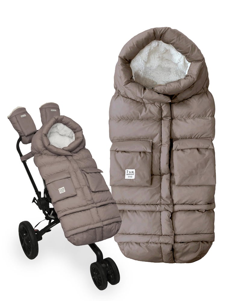 7 A.M 7AM Enfant Stroller Blanket 212 - Adjustable Baby Car Seat Zipped Blanket for Babies Winter, Unisex Multi Purpose Fleece Lined Warm Hooded Toddler Footmuff Water Repellent | (6M - 4T) - Image 1