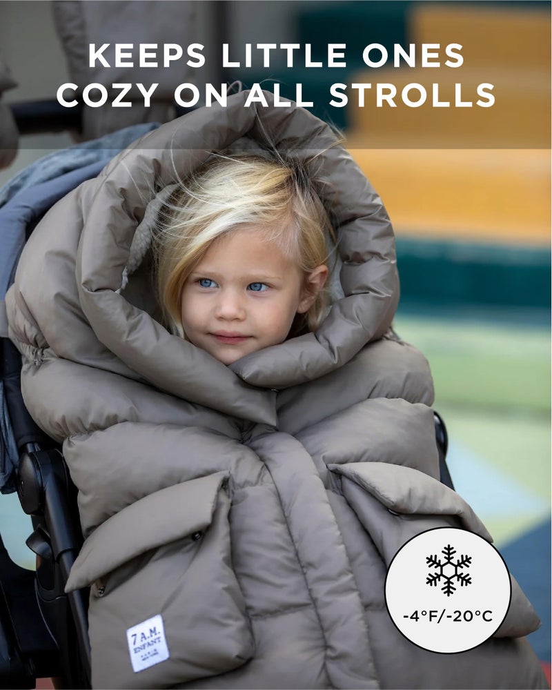 7 A.M 7AM Enfant Stroller Blanket 212 - Adjustable Baby Car Seat Zipped Blanket for Babies Winter, Unisex Multi Purpose Fleece Lined Warm Hooded Toddler Footmuff Water Repellent | (6M - 4T) - Image 2