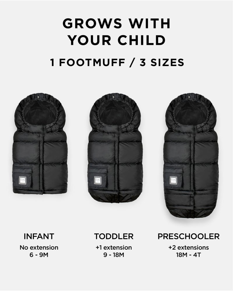 7 A.M 7AM Enfant Stroller Blanket 212 - Adjustable Baby Car Seat Zipped Blanket for Babies Winter, Unisex Multi Purpose Fleece Lined Warm Hooded Toddler Footmuff Water Repellent | (6M - 4T) - Image 4