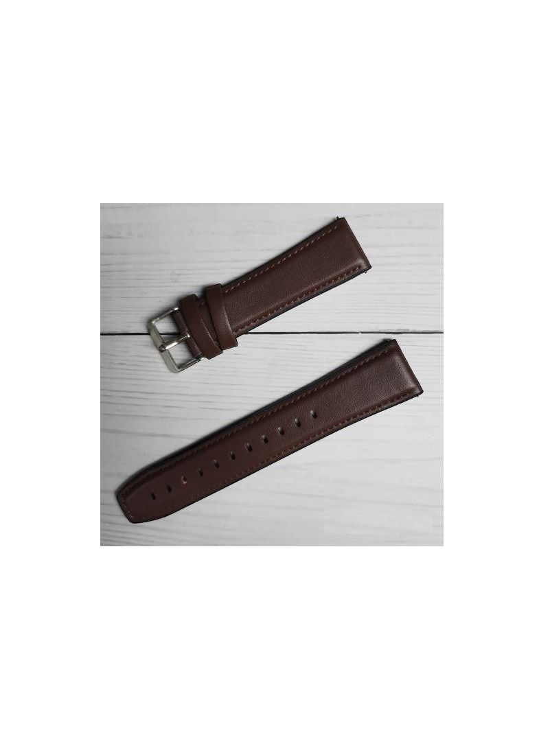 سوار ساعة بديل من جلد السيليكون مقاس 22 ملم لساعة Oraimo R OSW23N - ساعة ذكية رياضية - مشبك فضي بني - Image 3