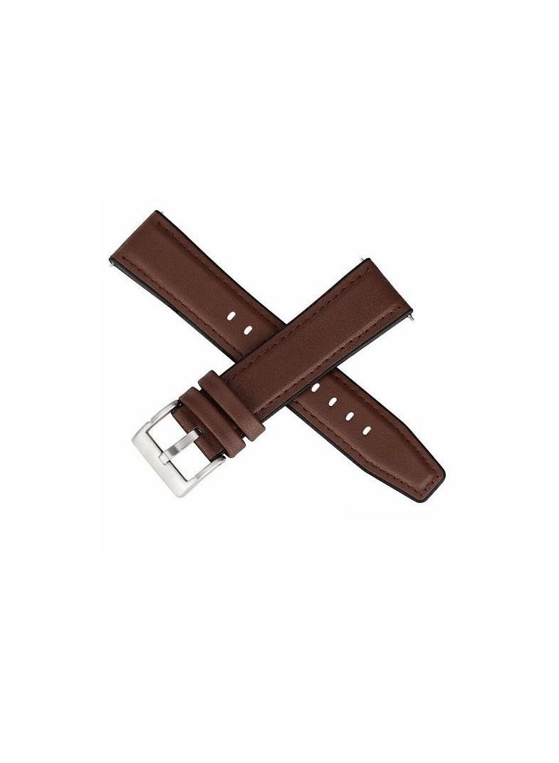 سوار ساعة بديل من جلد السيليكون مقاس 22 ملم لساعة Oraimo R OSW23N - ساعة ذكية رياضية - مشبك فضي بني - Image 4