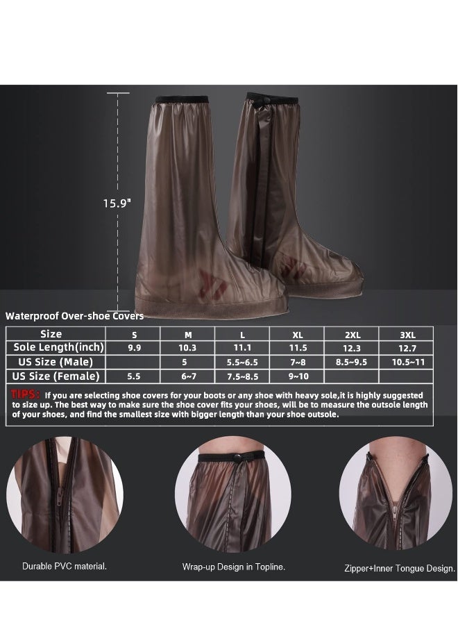 Waterproof Shoe Covers Overshoes Reusable No-Slip Boot Covers Rain Shoes Cover PVC Washable Boot Shoe Protectors Covers for Men Women 2XL  - Image 3