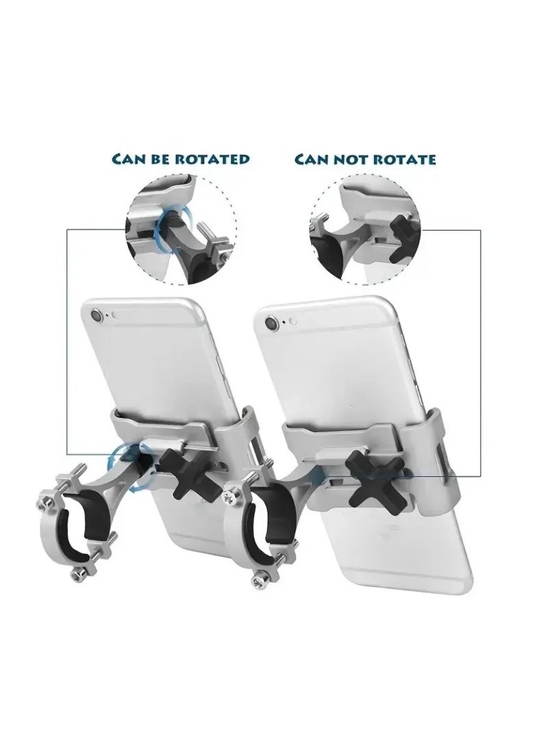 Aluminum Alloy Metal Motorcycle Phone Holder Anti-Slip Stand Durable Bracket Support For All Smartphones Black - Image 3