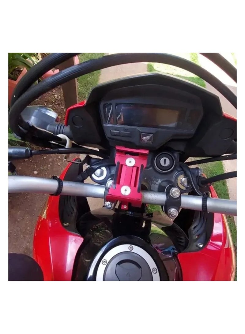 Aluminum Alloy Metal Motorcycle Phone Holder Anti-Slip Stand Durable Bracket Support For All Smartphones Black - Image 5