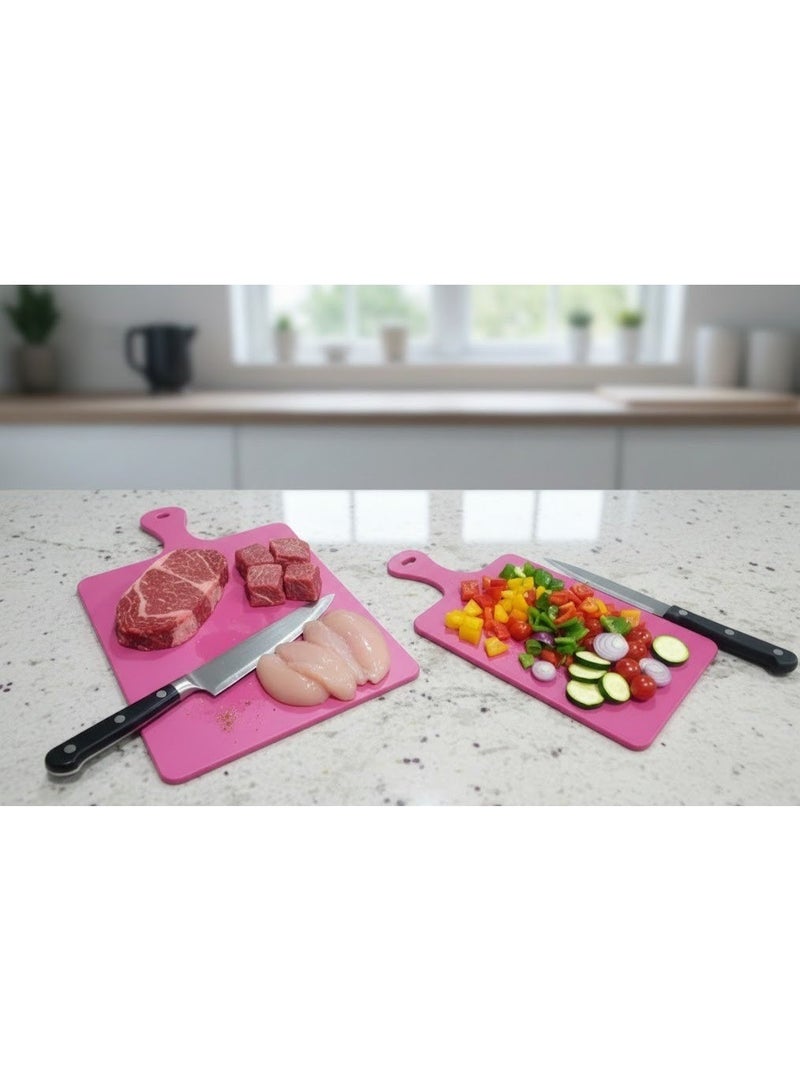 favilla Durable plastic cutting board set – 2 pieces – Strong non-slip surface and comfortable handle for everyday use – Multicolor – Code 686 - Image 2