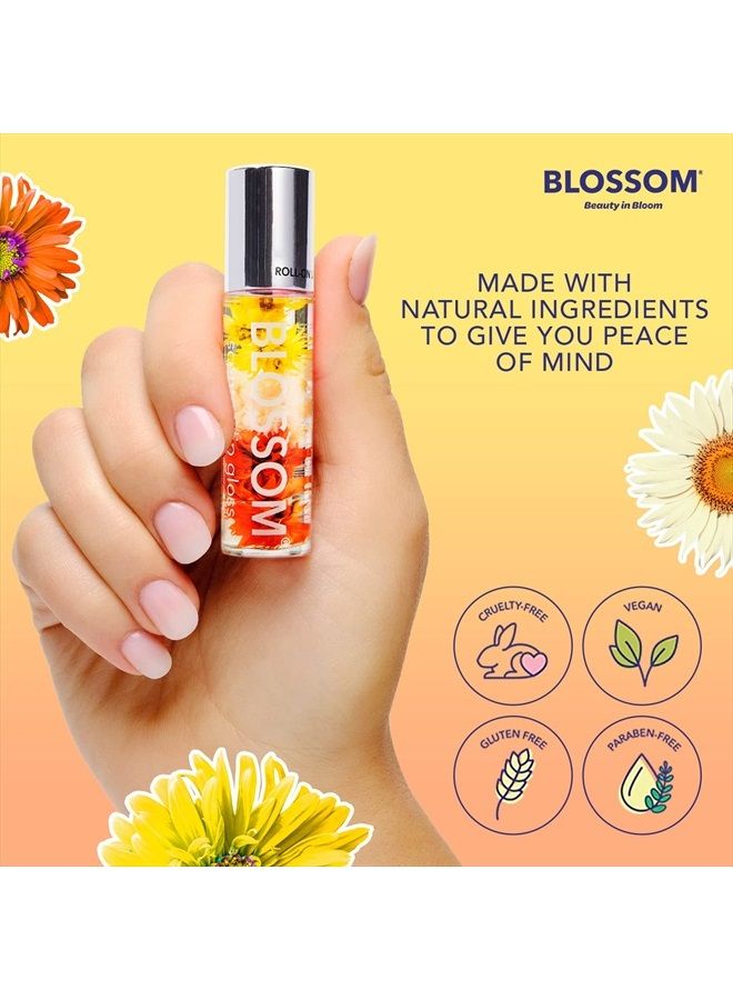 Blossom Scented Roll on Lip Gloss, Infused with Real Flowers, Made in USA, 0.20 fl. oz./5.9ml, Passion Fruit - Image 3