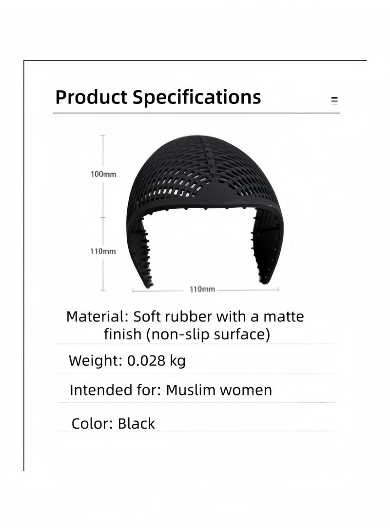 عصابة رأس ”Hijab Grip“ - عصابة خاصة توضع تحت الحجاب بتصميم مانع للانزلاق، عصابة شعر آمنة ومريحة للنساء، مصنوعة من مادة مطاطية (ناعمة) بلمسة نهائية غير لامعة (سطح مانع للانزلاق) - Image 4