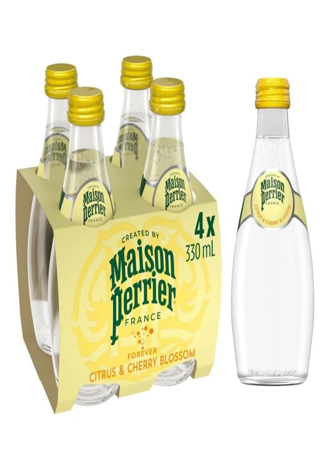 Dryfruit mart مياه ميزون بيريه الفوارة بنكهة الحمضيات وزهر الكرز، 330 مل × عبوة من 4 قطع - Image 1