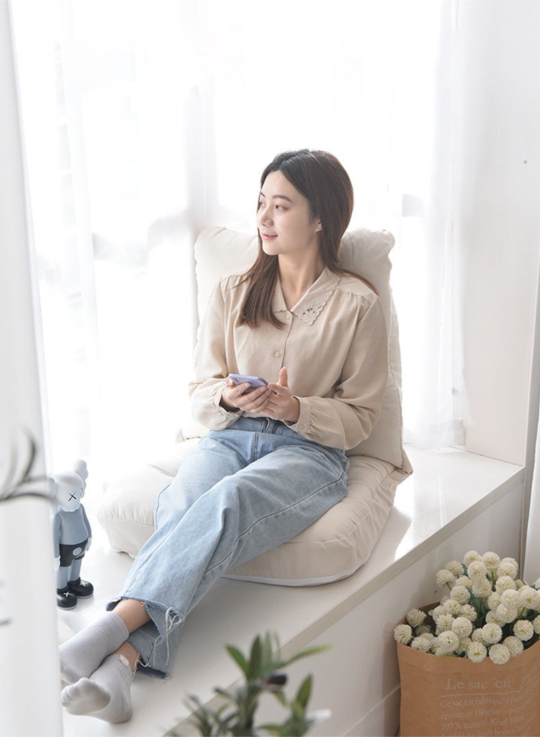 شو وو كرسي أرضي قابل للطي، كرسي أرضي مبطن مع دعم للظهر، أريكة أرضية كسولة قابلة للتعديل في 5 أوضاع ومسند ظهر قابل للتعديل للبالغين والأطفال والمنزل والمكتب والألعاب والقراءة والمشاهدة - Image 2