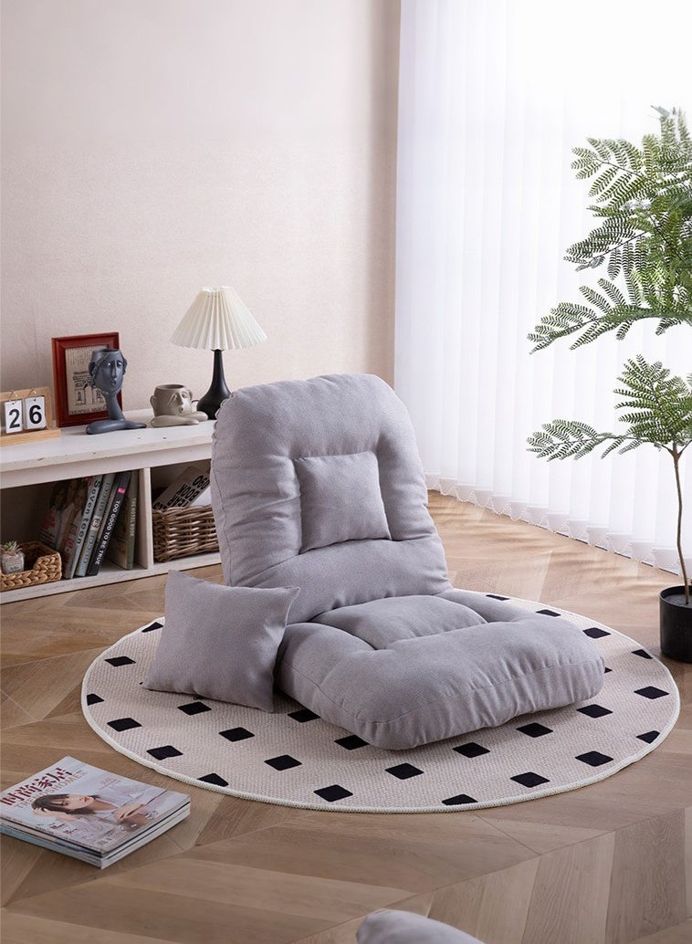 شو وو كرسي أرضي قابل للطي، كرسي أرضي مبطن مع دعم للظهر، أريكة أرضية كسولة قابلة للتعديل في 5 أوضاع ومسند ظهر قابل للتعديل للبالغين والأطفال والمنزل والمكتب والألعاب والقراءة والمشاهدة - Image 1