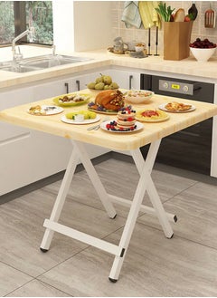 CityRiya-Long Dining Table Kitchen Dining Table Modern Leisure Table Square Dining Table Wooden Desk Folding Camping table Portable Dinner Table for Kitchen 60cm*60cm  - Image 2