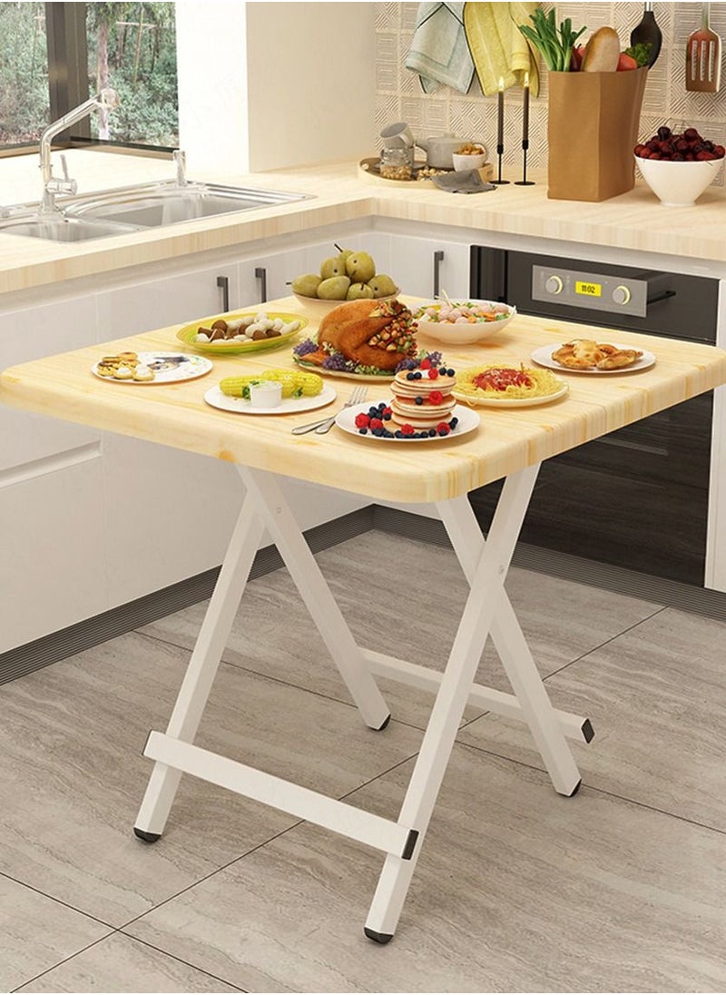 CityRiya-Long - Dining Table Kitchen Dining Table Modern Leisure Table Square Dining Table Wooden Desk Folding Camping table Portable Dinner Table for Kitchen 60cm*60cm - Image 1