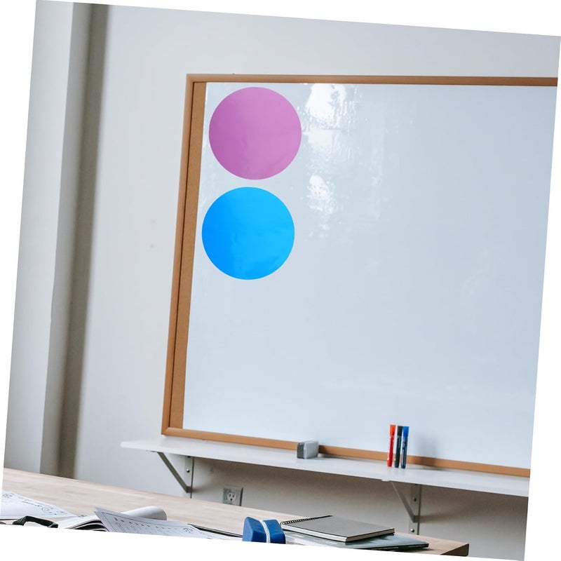 Homoyoyo 12pcs Colorful Round Reusable Dry Erase Dots PVC Self Adhesive Stickers for Drawing Teaching Organizing for Classroom Home Walls Storage Labels - Image 5
