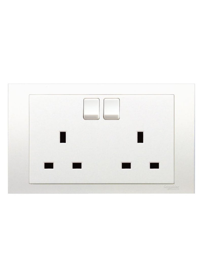 Schneider Electric Vivace 2 Gang Switch Socket 14 8 X 8 7 X 3 5 Cm 250 Vac