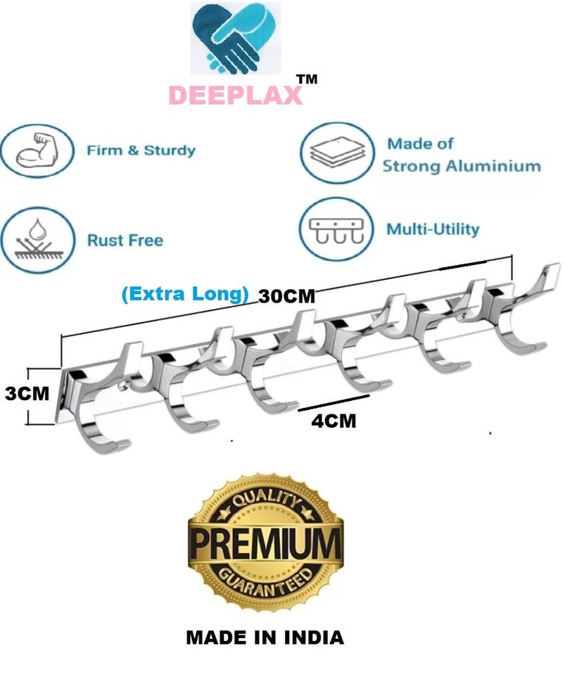 Deeplax Exclusive Duck Heavy Duty 6 Pin Bathroom Cloth Hooks, Door Hanger, Wall Hooks Rail for Hanging Clothes and Keys, Bathroom Accessories (Fully Chrome Finish), (Pack of 1) - Image 4
