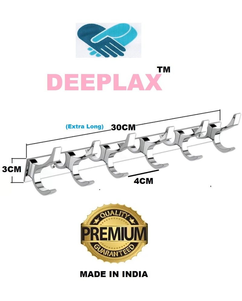 Deeplax Exclusive Duck Heavy Duty 6 Pin Bathroom Cloth Hooks, Door Hanger, Wall Hooks Rail for Hanging Clothes and Keys, Bathroom Accessories (Fully Chrome Finish), (Pack of 1) - Image 3