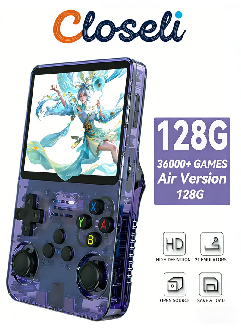 كلوزيلي جهاز ألعاب محمول، جهاز أركيد جيب محمول، جهاز ألعاب كلاسيكي قابل لإعادة الشحن، بطاقة 128G مدمجة، أكثر من 36000 لعبة، شاشة IPS مقاس 3.5 بوصة، بطارية 3500mAh، نظام Linux مفتوح المصدر، دعم OTG، يدعم التوسعة حتى 256GB، هدايا أعياد الميلاد والعطلات - Image 1