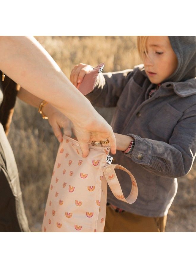 Tiny Twinkle Messproof Wet Bags 2 Pack Waterproof And Washable Bag For Travel Storage Stroller Daycare Baby Diapers Yoga Beach Pool Wet Toddler Swimsuits (Boho Rainbow) - Image 3