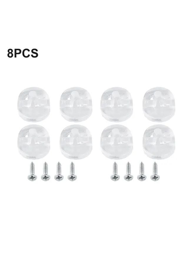 8pcs Plastic Glass Fixing Clip With Screws Frameless Cabinet Mirror Wall Holder Kit - Image 1