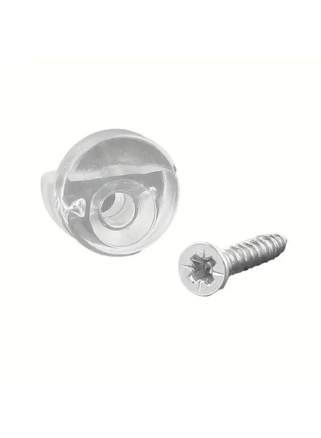 8pcs Plastic Glass Fixing Clip With Screws Frameless Cabinet Mirror Wall Holder Kit - Image 3