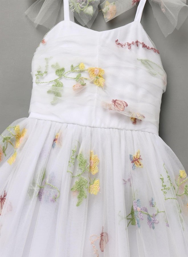 ABEWIP Toddler Baby Girls Tutu Dress Summer Sleeveless Princess Birthday Dresses Sequin Ruffle Tulle Sundress White 5-6Y - Image 3