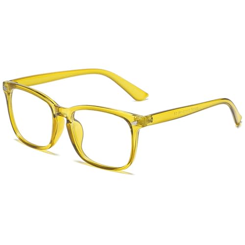 EYLRIM Square Frame Clear Lens Glasses Non Prescription Eyeglasses(A92 Transparent olive green) - Image 1