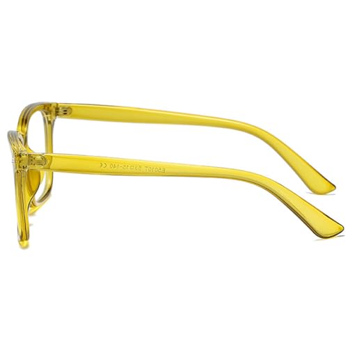 EYLRIM Square Frame Clear Lens Glasses Non Prescription Eyeglasses(A92 Transparent olive green) - Image 4