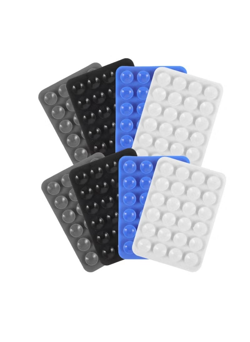 Generic 8 Pcs 4 Color Adhesive Silicone Suction Phone Case, Multipurpose Non Slip Phone Suction Cup, Universal Phone Sticky Grip, Suitable for Mirror Bathroom Home Kitchen  - Image 1